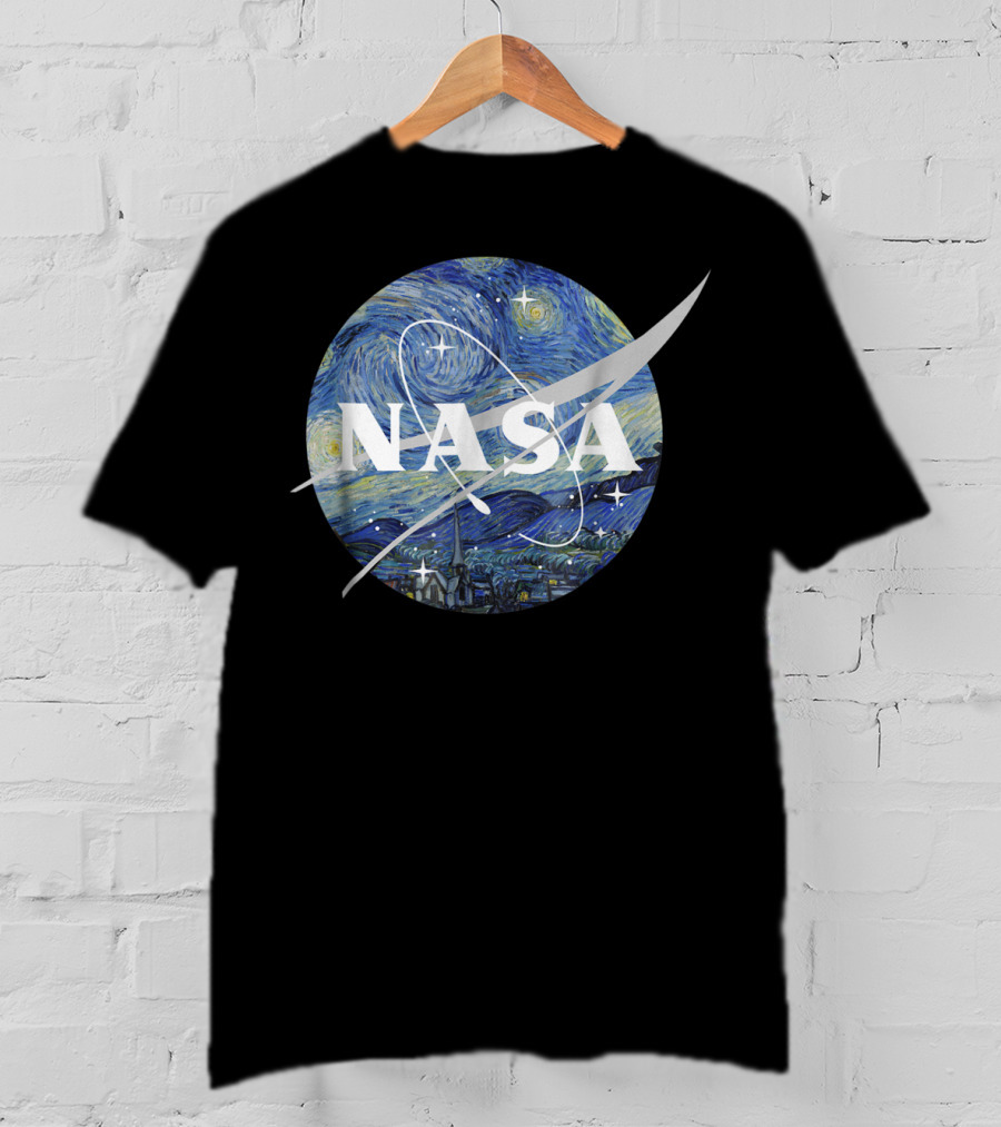 NASA Starry Night Van Gogh Circle Emblem T-Shirt