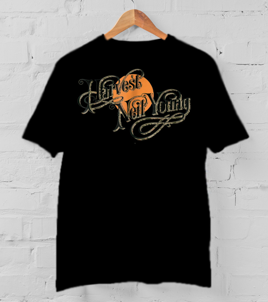 Neil Young Harvest Vintage Style Orange Moon T-Shirt