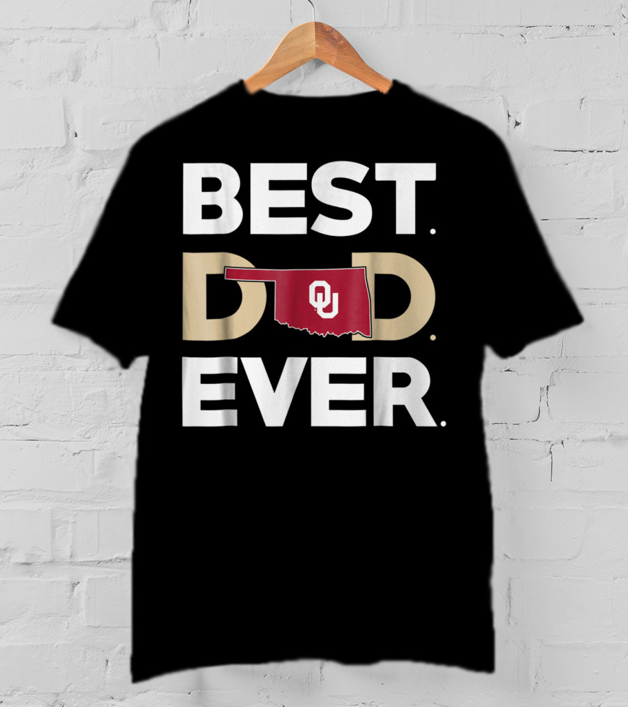 Oklahoma Sooners Best Dad Ever OU Logo State Outline T-Shirt