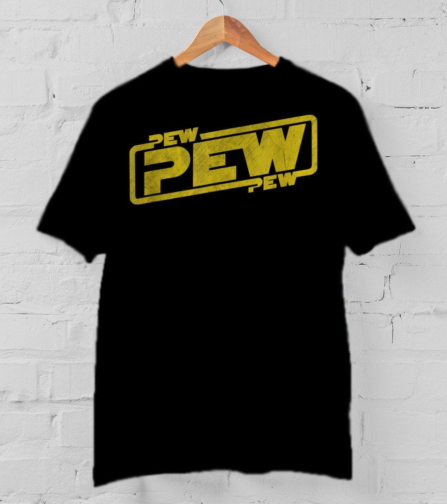 Pew Pew Pew Blockbuster Movie Quote Men Retro T-Shirt