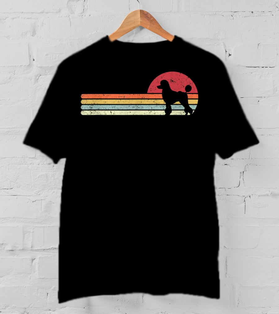 Poodle Style Retro Sunset T-Shirt