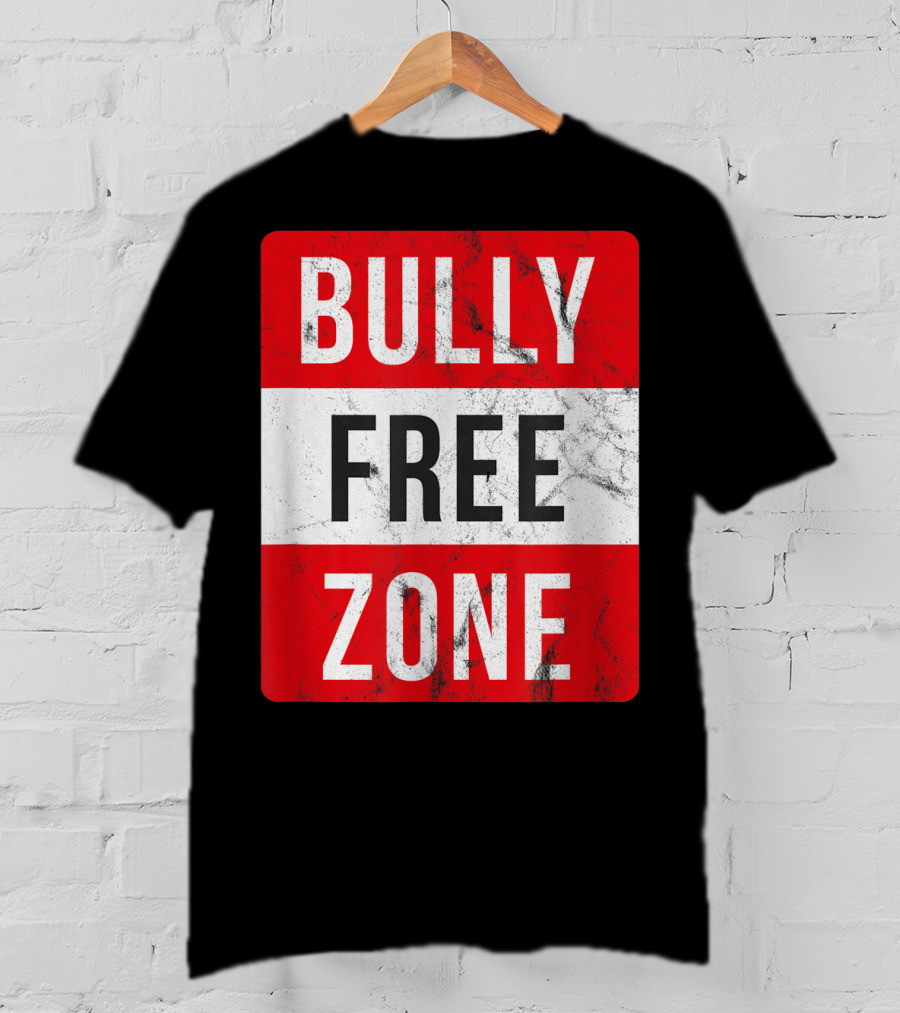 Bully Free Zone Red Anti Bullying Awareness T-Shirt