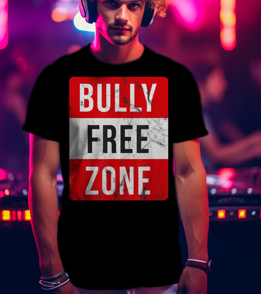 Bully Free Zone Red Anti Bullying Awareness T-Shirt