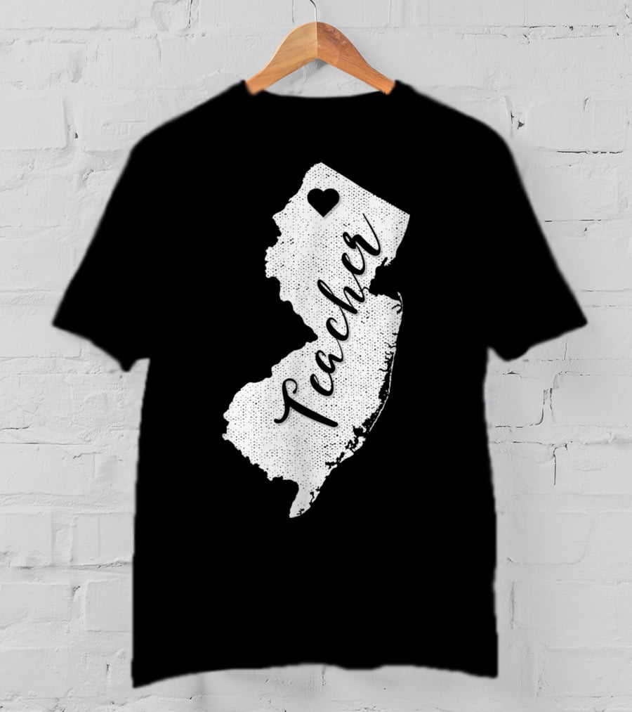 Teacher Heart New Jersey Red For Ed Protest T-Shirt