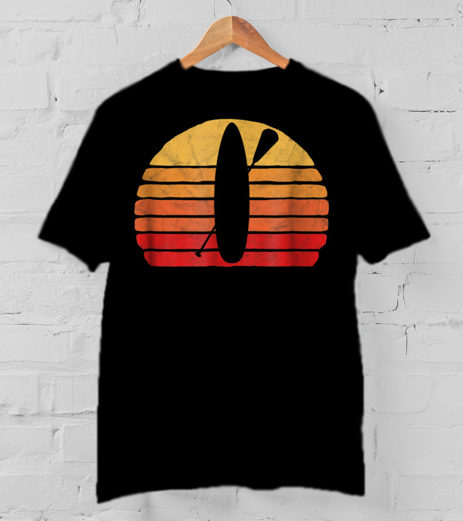 Retro SUP Stand Up Paddle Board Vintage Sunset T-Shirt