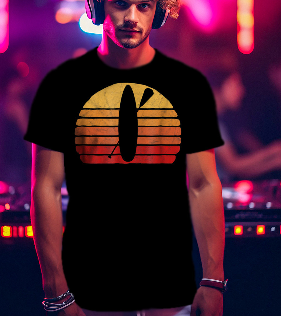 Retro SUP Stand Up Paddle Board Vintage Sunset T-Shirt