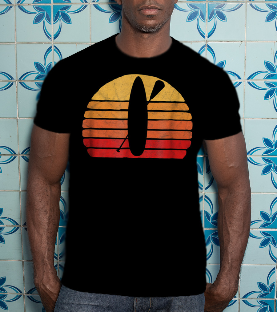 Retro SUP Stand Up Paddle Board Vintage Sunset T-Shirt