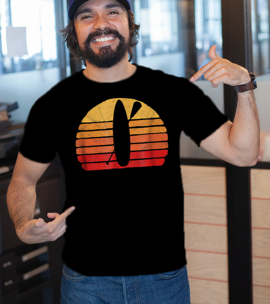 Retro SUP Stand Up Paddle Board Vintage Sunset T-Shirt