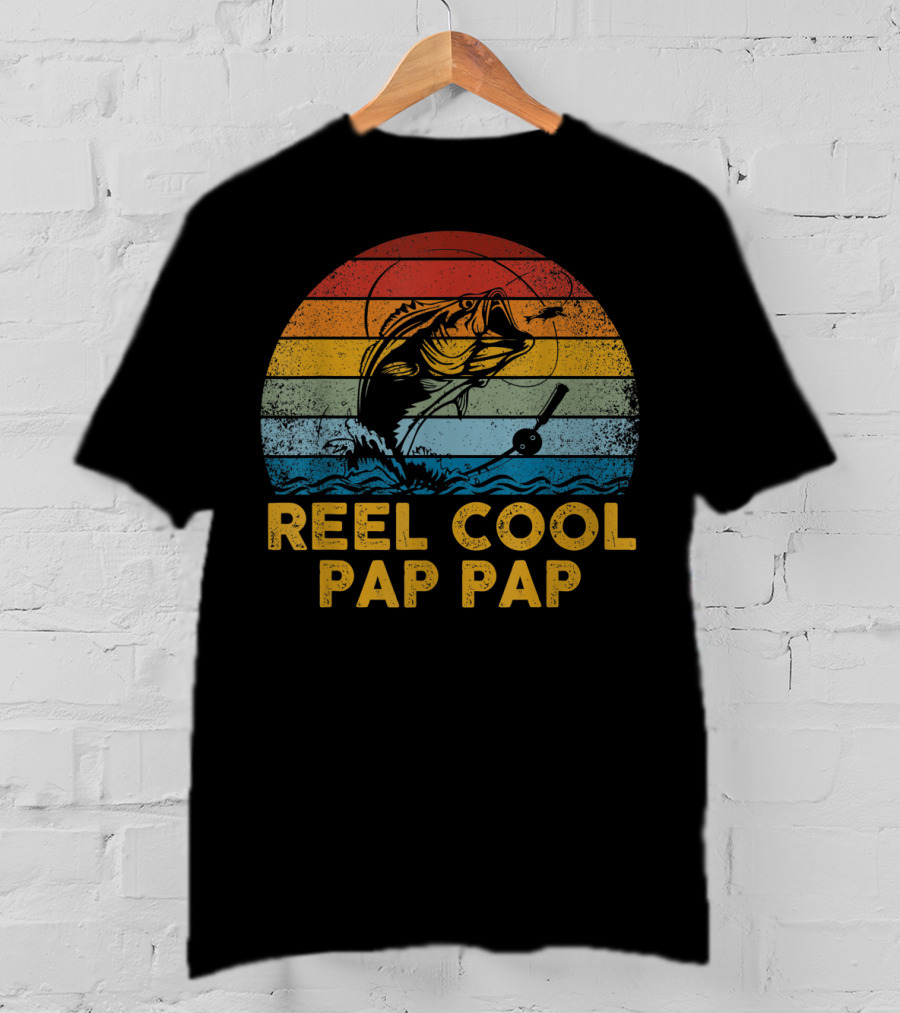 Reel Cool Pap Pap Retro Vintage Fishing T-Shirt