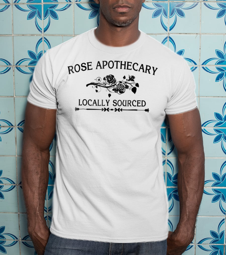 Rose Apothecary Locally Sourced Roses Floral Script T-Shirt