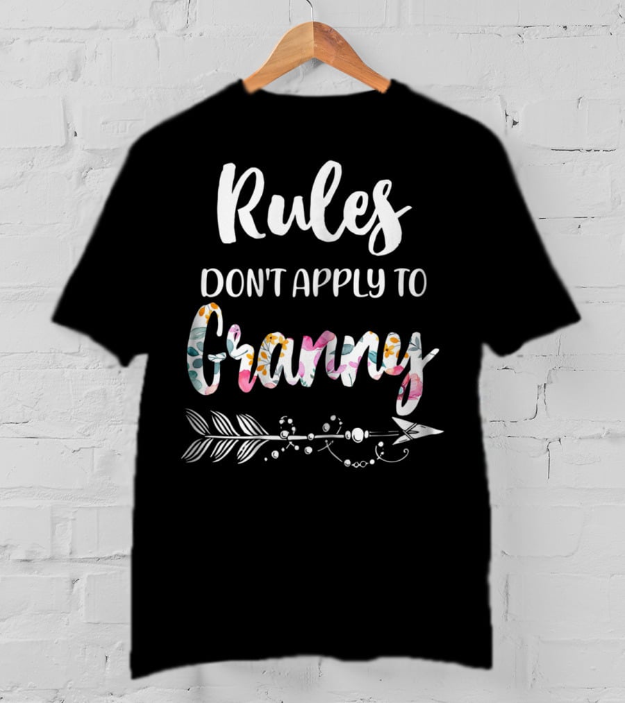 Rules Don't Apply To Granny Floral Arrow T-Shirt