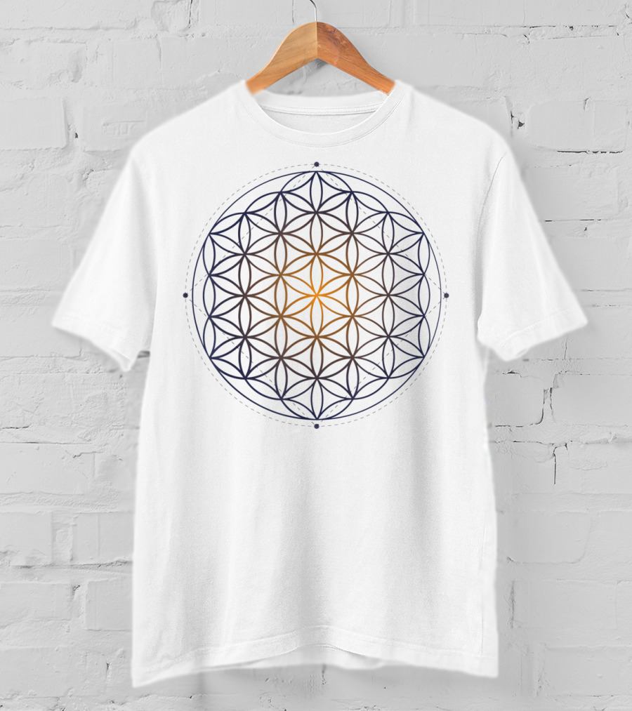 Sacred Geometry Flower Of Life Pattern Symmetry T-Shirt