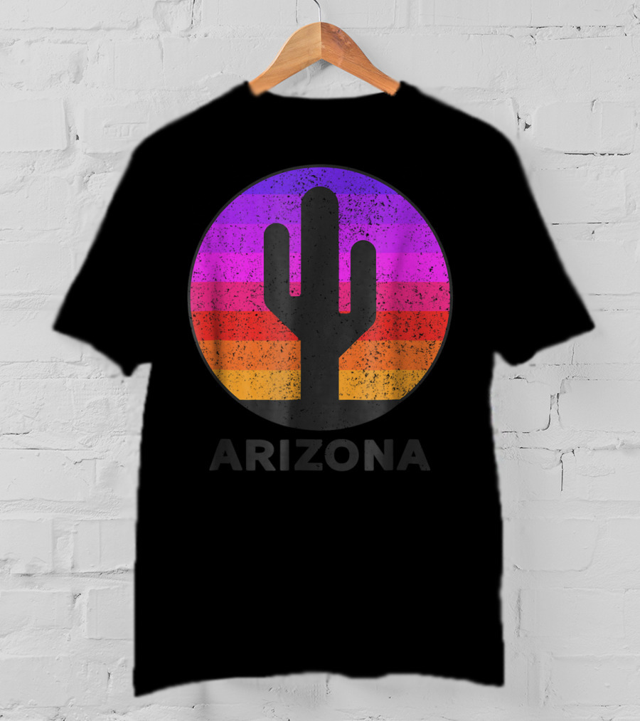 Arizona Saguaro Cactus Vintage Sunset T-Shirt