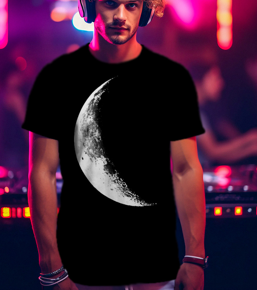 Shiny Moon Half Moon Crescent Moon Lunar Phases T-Shirt