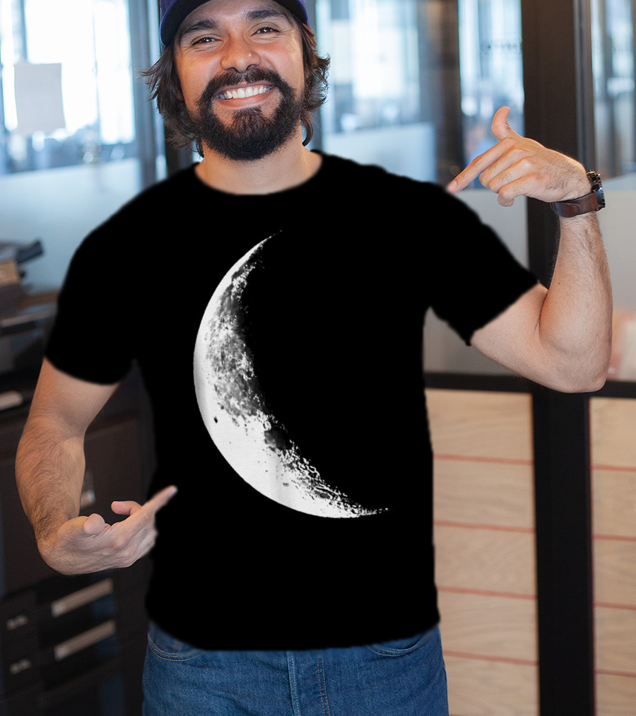 Shiny Moon Half Moon Crescent Moon Lunar Phases T-Shirt