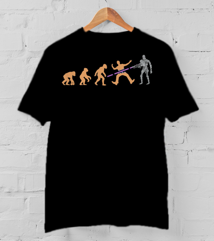 ShirtWoot Terminator Evolution Of Humanity To Machine Cyborg T-Shirt