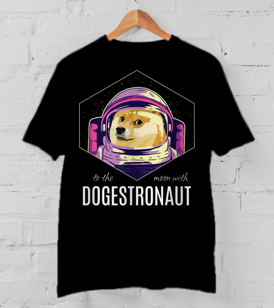 Dogestronaut To The Moon With Dogecoin Crypto T-Shirt