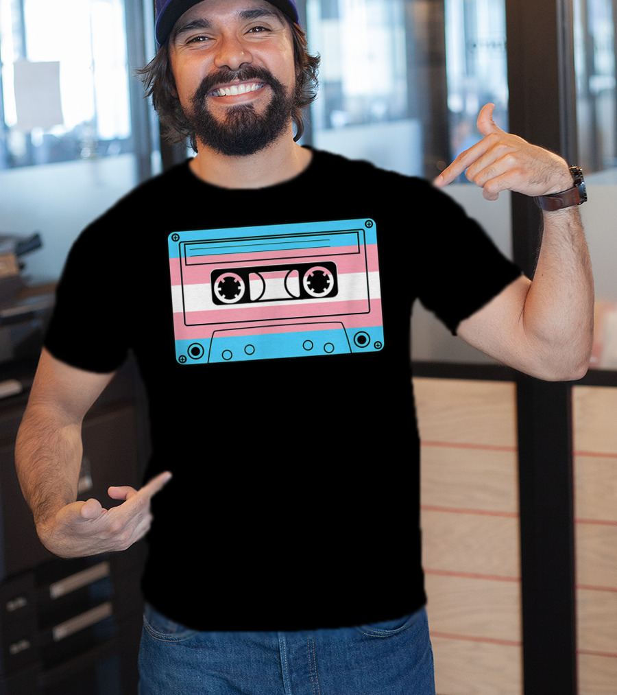 Transgender Pride Month Trans Flag Cassette Tape T-Shirt