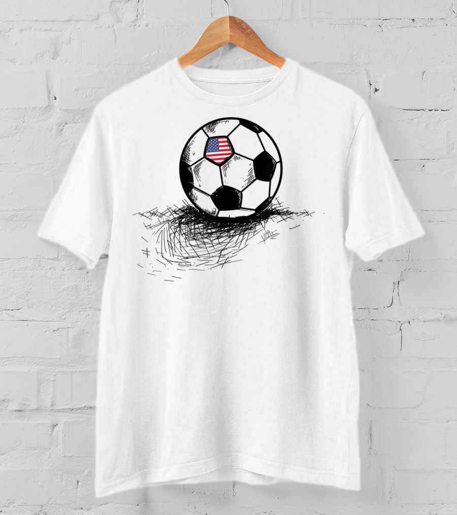 United States Soccer Ball Flag USA T-Shirt