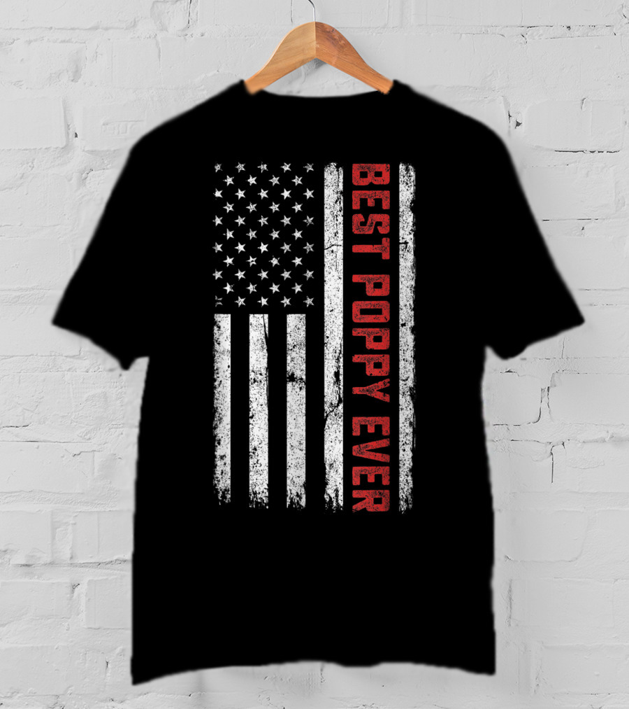 Best Poppy Ever American Flag USA T-Shirt