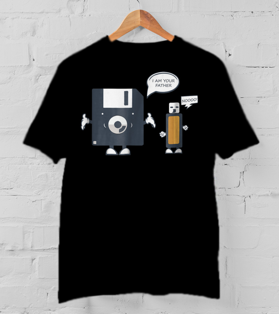 USB Floppy Disk I Am Your Father Noooo Funny Nerd T-Shirt