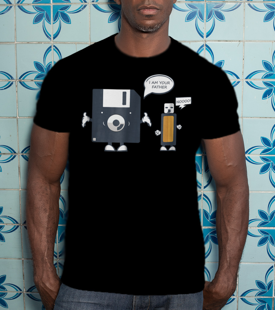 USB Floppy Disk I Am Your Father Noooo Funny Nerd T-Shirt