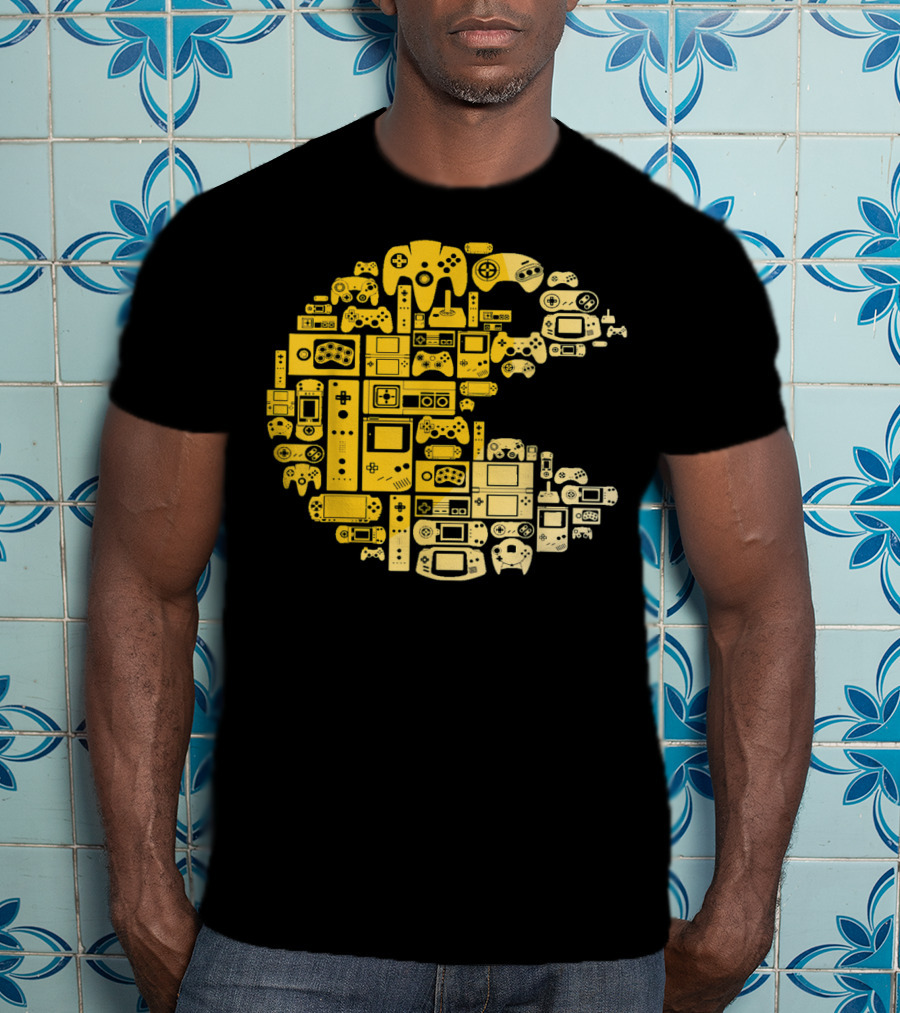 Funny Video Gamer Controllers Pac-Man Compilation For Video Game Players T-Shirt