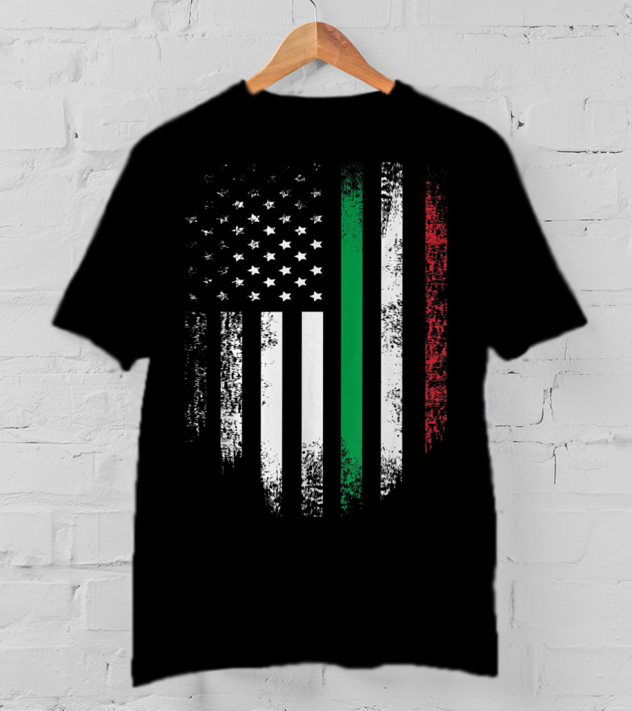 Vintage Italian Roots American Grown Italia USA Flag Colors T-Shirt