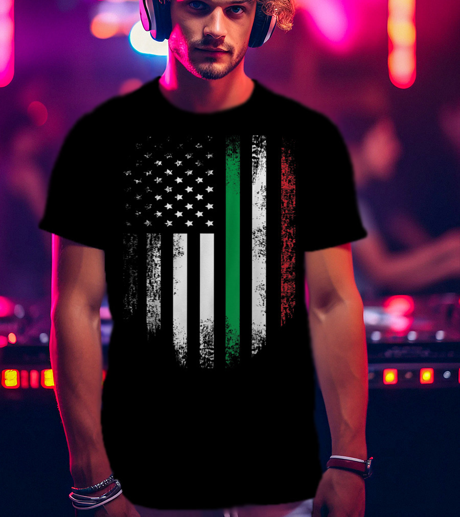 Vintage Italian Roots American Grown Italia USA Flag Colors T-Shirt