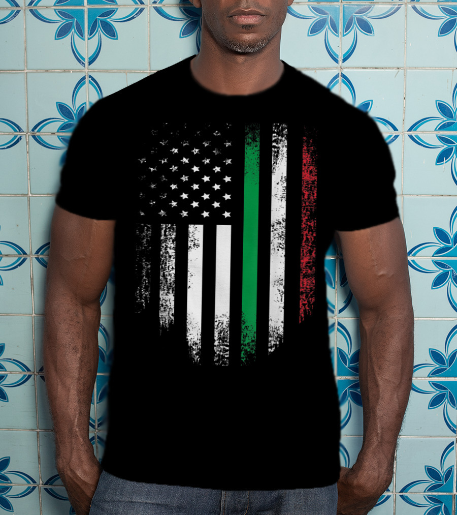 Vintage Italian Roots American Grown Italia USA Flag Colors T-Shirt