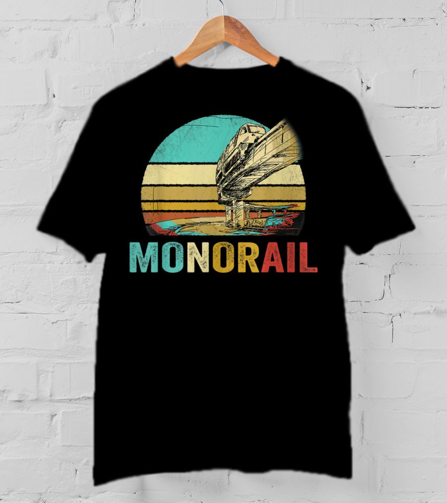 Monorail Retro Colorful Sunset T-Shirt