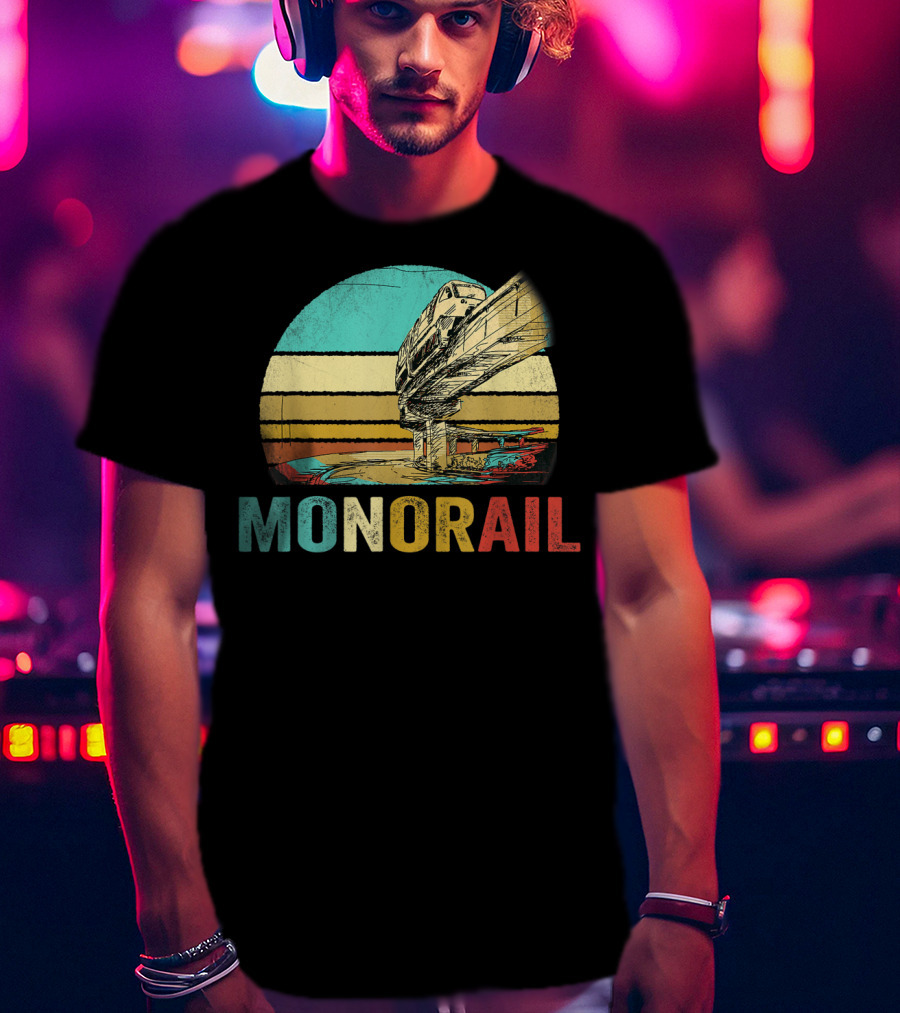 Monorail Retro Colorful Sunset T-Shirt