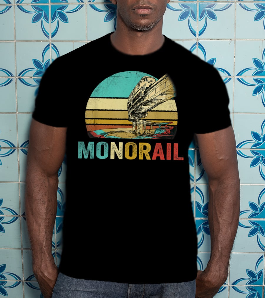 Monorail Retro Colorful Sunset T-Shirt