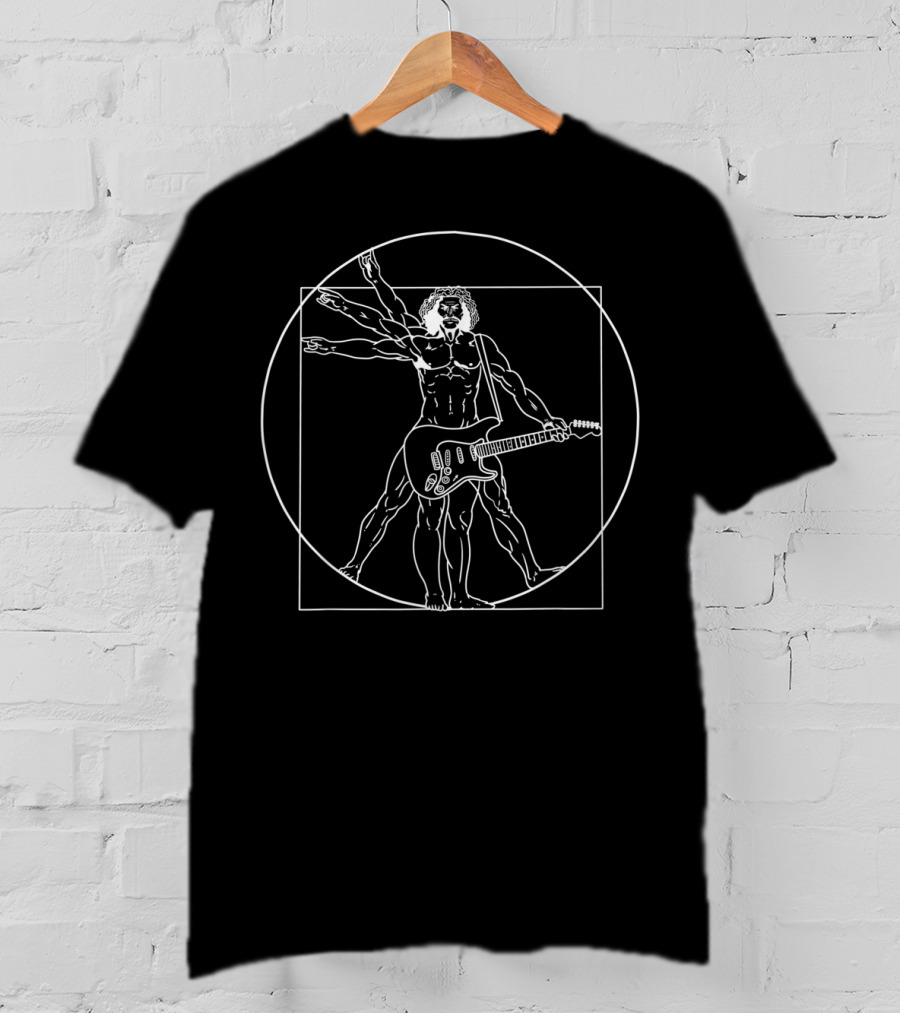 Vitruvian Man Da Vinci Guitarist Fusion T-Shirt