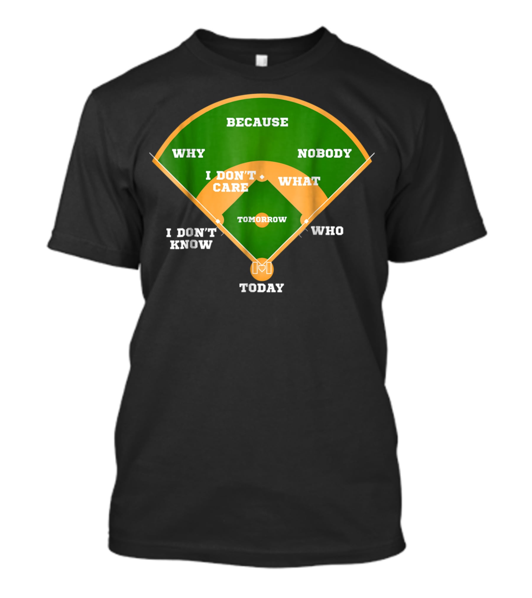 Because Nobody Why I Don't Care What I Don't Know Who Tomorrow Today T-Shirt