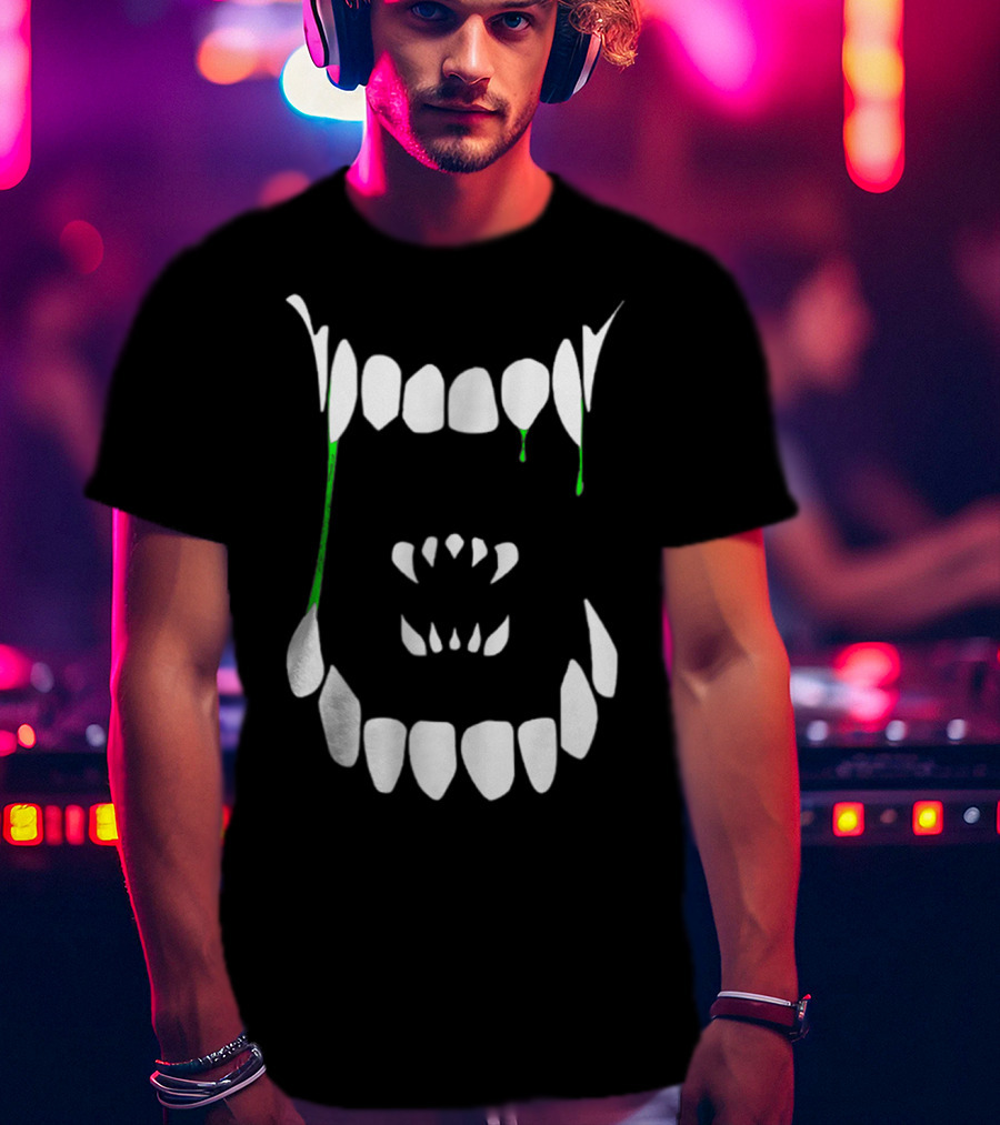 Xenomorph Xeno Teeth Green Drip Adults T-Shirt