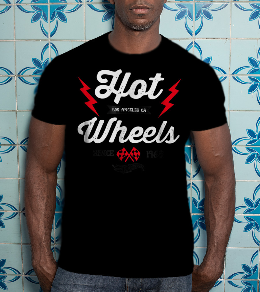 Hot Wheels Los Angeles CA Since 1968 Vintage Badge Flame T-Shirt