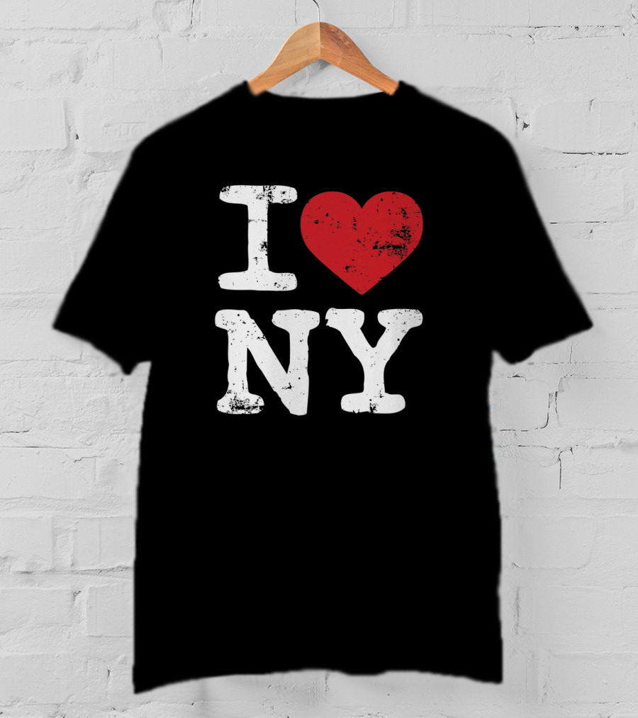 I Love NY Vintage Black Souvenir Tourism T-Shirt