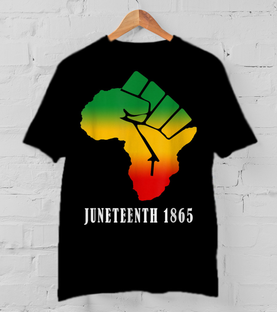 Juneteenth 1865 Ancestors Black African Map American Fist T-Shirt