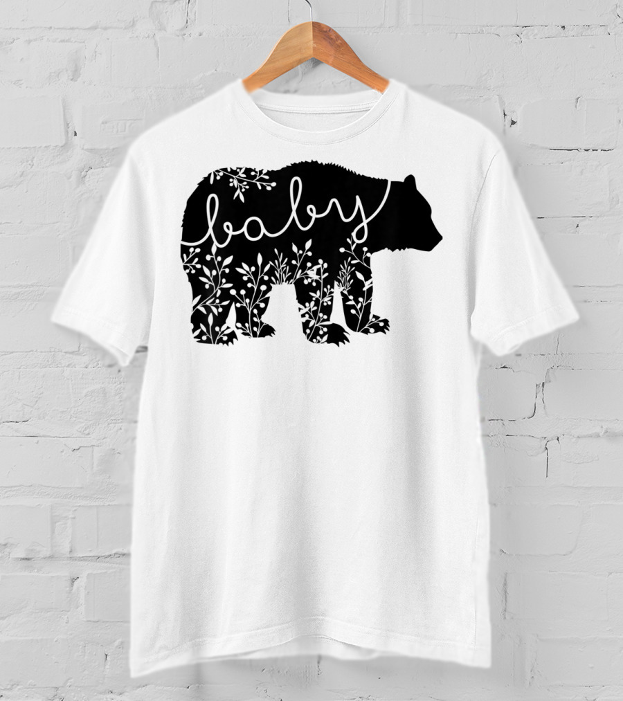 Baby Bear Floral Kids Camping Cute Matchin T-Shirt
