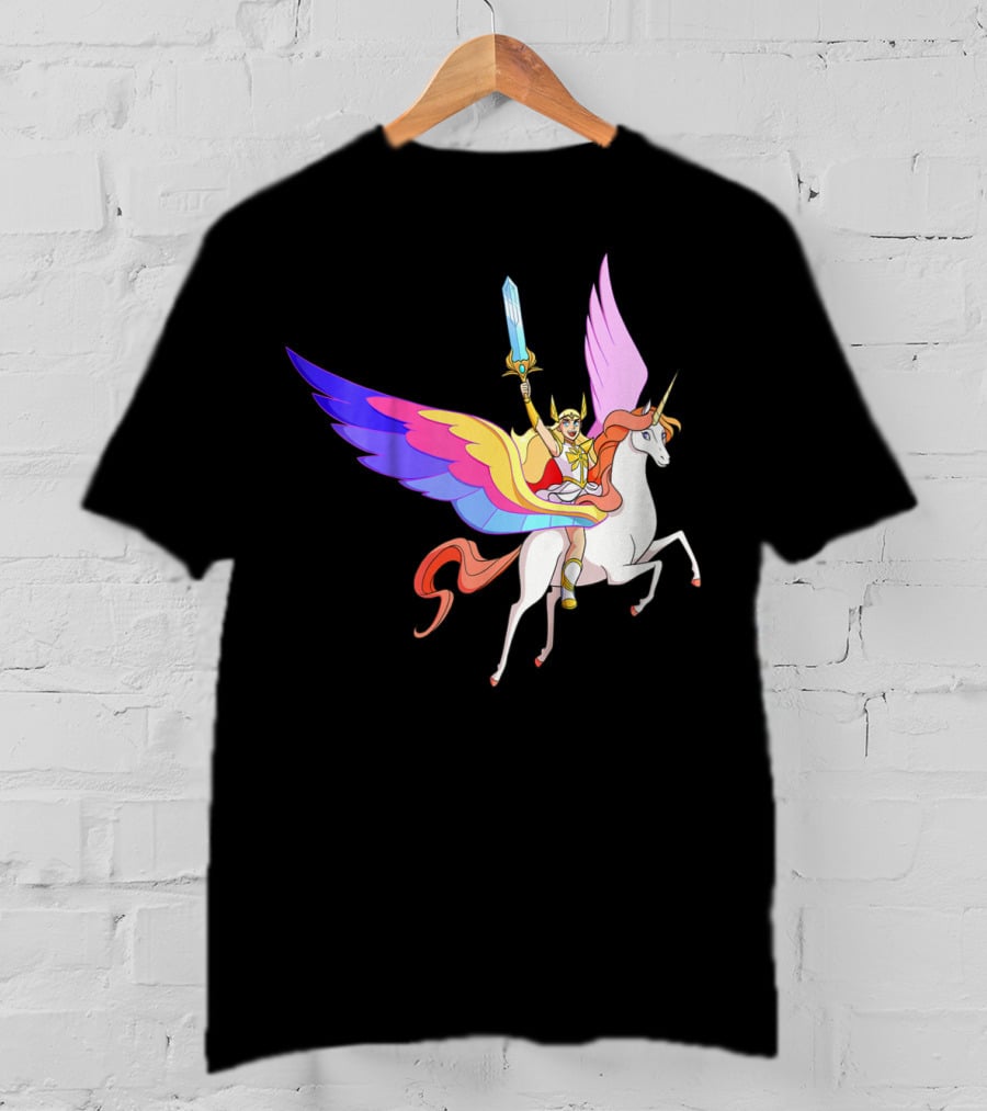 She Ra Kids DreamWorks Action Adventure With Swift Wind Pegasus T-Shirt