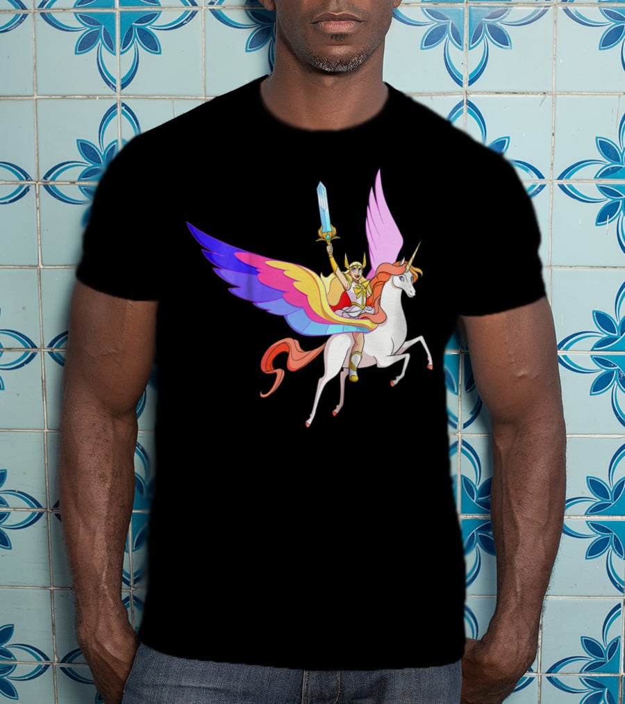 She Ra Kids DreamWorks Action Adventure With Swift Wind Pegasus T-Shirt