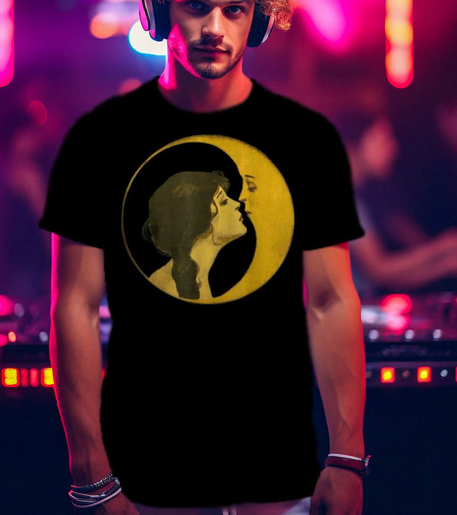 Kiss The Man On The Moon Vintage Celestial T-Shirt