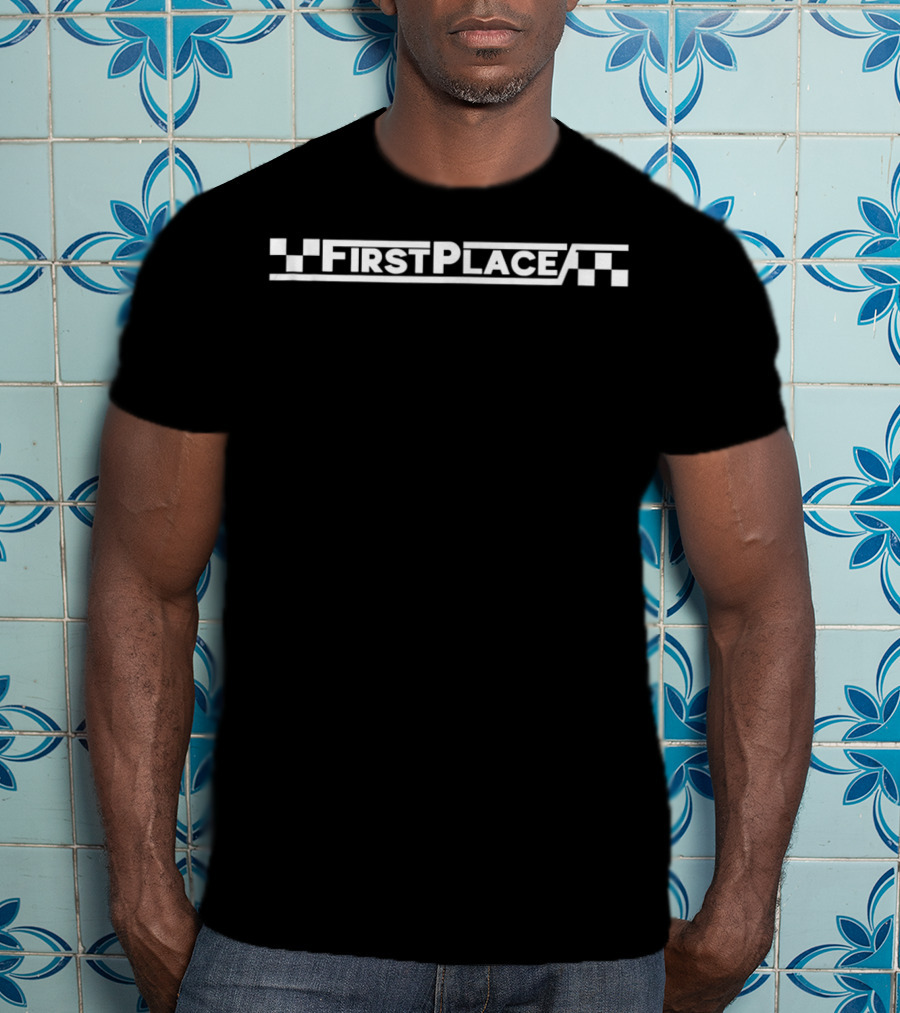 Larray First Place Racing Checkered Flag T-Shirt