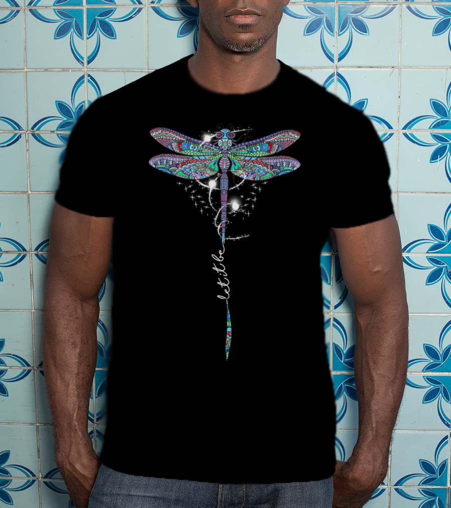 Let It Be Dragonfly Psychedelic Colors Starlight T-Shirt