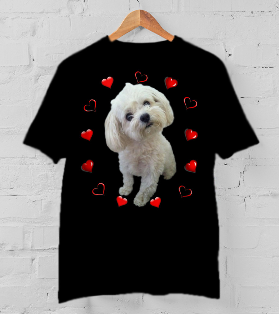 Maltese Dog Lover Puppy Owner Maltipoo Mix Fans Heart T-Shirt