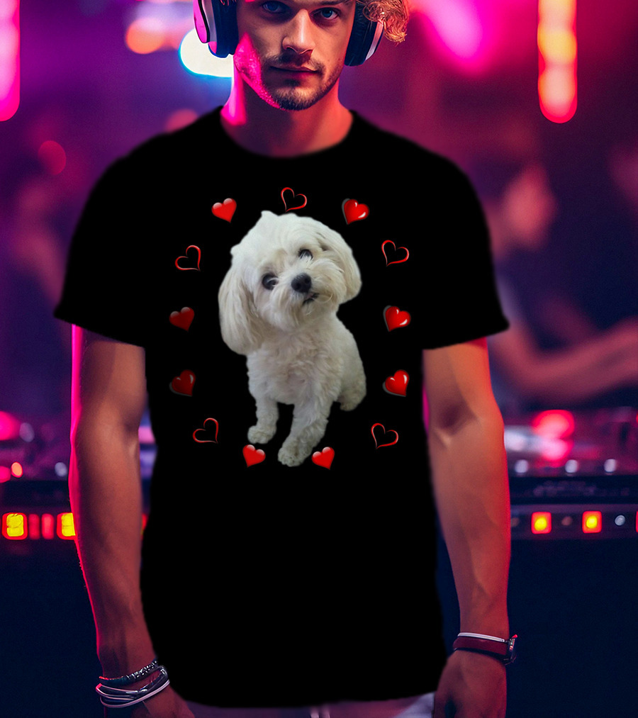 Maltese Dog Lover Puppy Owner Maltipoo Mix Fans Heart T-Shirt