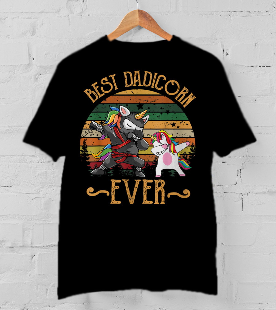 Best Dadicorn Ever Unicorn Dad Baby Fathers T-Shirt