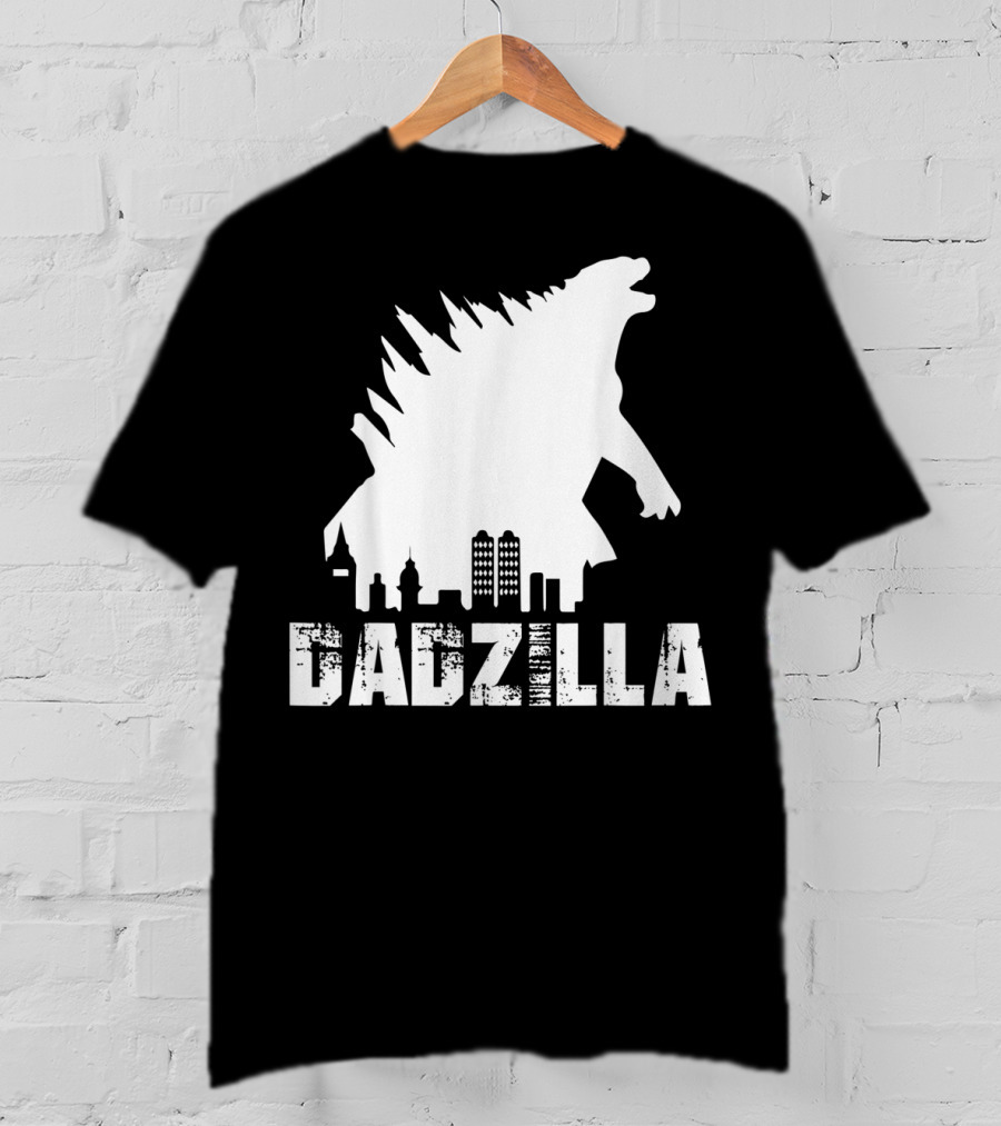 Kidzilla And Dadzilla Funny Matching Fathers City Skyline Monster T-Shirt