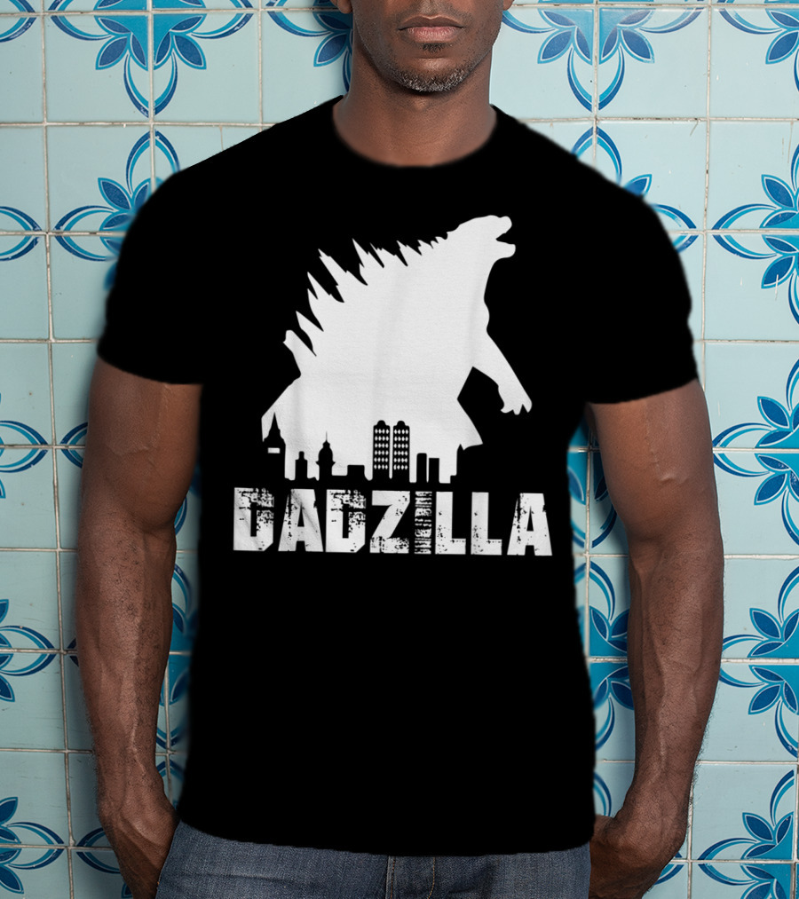 Kidzilla And Dadzilla Funny Matching Fathers City Skyline Monster T-Shirt